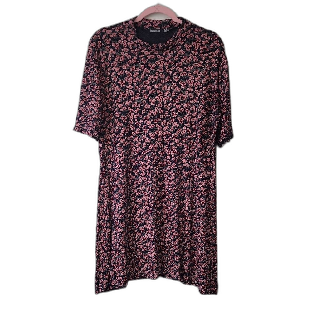 Boohoo Navy Pink Floral Mini Dress Size 20